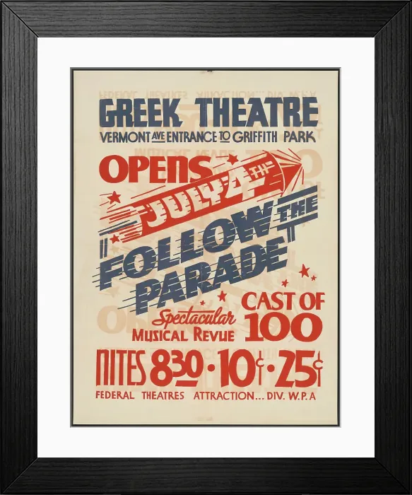 Framed Print : Follow the Parade, Los Angeles, 1936. Creator: Unknown Framed Print : Follow the Parade, Los Angeles, 1936. Creator: Unknown