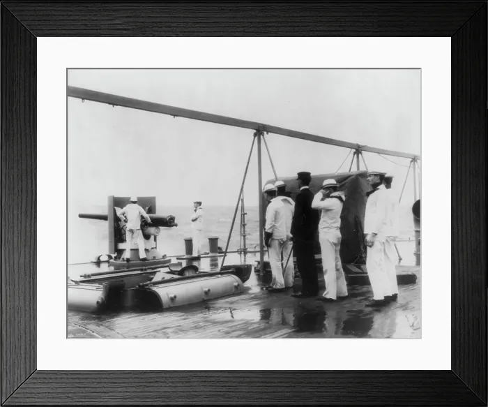 Framed Print : U.S. Naval Academy, Annapolis, Md. 1902?: Target practice at sea, (1902?). Creator: Frances Benjamin Johnston Framed Print : U.S. Naval Academy, Annapolis, Md. 1902?: Target practice at sea, (1902?). Creator: Frances Benjamin Johnston