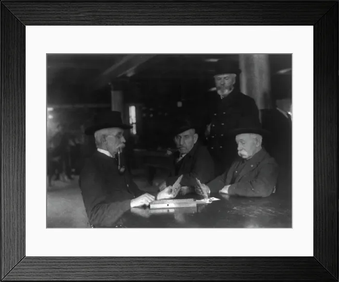 Framed Print : Old veterans playing cribbage at Soldiers Home, Washington, D.C. ca. 1900, c1900. Creator: Frances Benjamin Johnston Framed Print : Old veterans playing cribbage at Soldiers Home, Washington, D.C. ca. 1900, c1900. Creator: Frances Benjamin Johnston