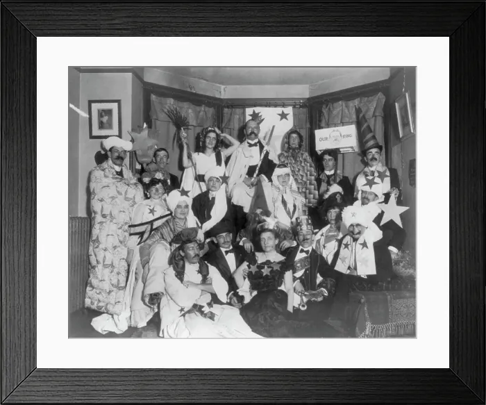 Framed Print : Frances Benjamin Johnston, with friends at costume party, bottom center, n.d.. Creator: Frances Benjamin Johnston Framed Print : Frances Benjamin Johnston, with friends at costume party, bottom center, n.d.. Creator: Frances Benjamin Johnston