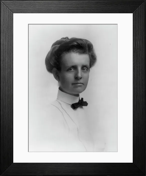 Framed Print : Frances Benjamin Johnston, formal bust by Strauss, facing right, n.d.. Creators: Strauss, Frances Benjamin Johnston Framed Print : Frances Benjamin Johnston, formal bust by Strauss, facing right, n.d.. Creators: Strauss, Frances Benjamin Johnston