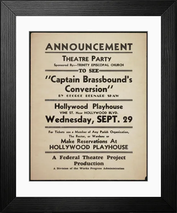 Framed Print : Captain Brassbound's Conversion, Los Angeles, 1937. Creator: Unknown Framed Print : Captain Brassbound's Conversion, Los Angeles, 1937. Creator: Unknown