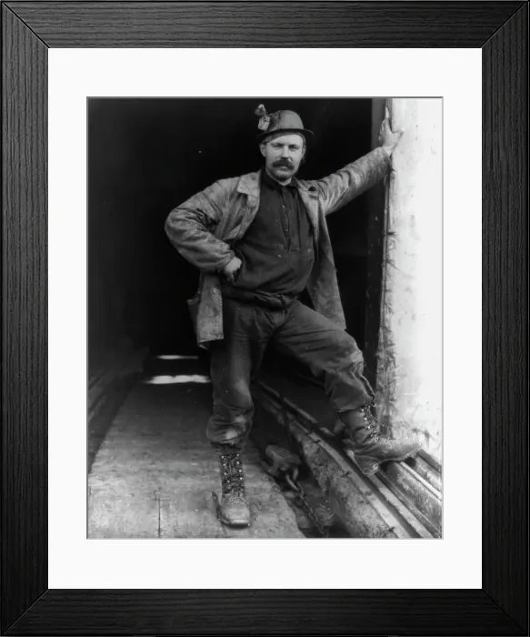 Framed Print : Unidentified miner, ca. 1903. Mesabi Range, Minnesota, c1903. Creator: Frances Benjamin Johnston Framed Print : Unidentified miner, ca. 1903. Mesabi Range, Minnesota, c1903. Creator: Frances Benjamin Johnston