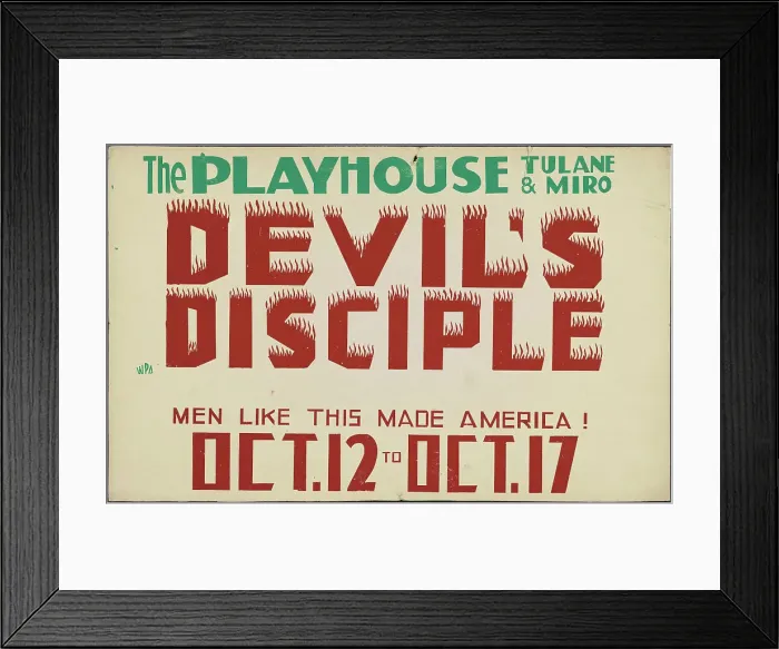 Framed Print : Devil's Disciple, New Orleans, 1937. Creator: Unknown Framed Print : Devil's Disciple, New Orleans, 1937. Creator: Unknown