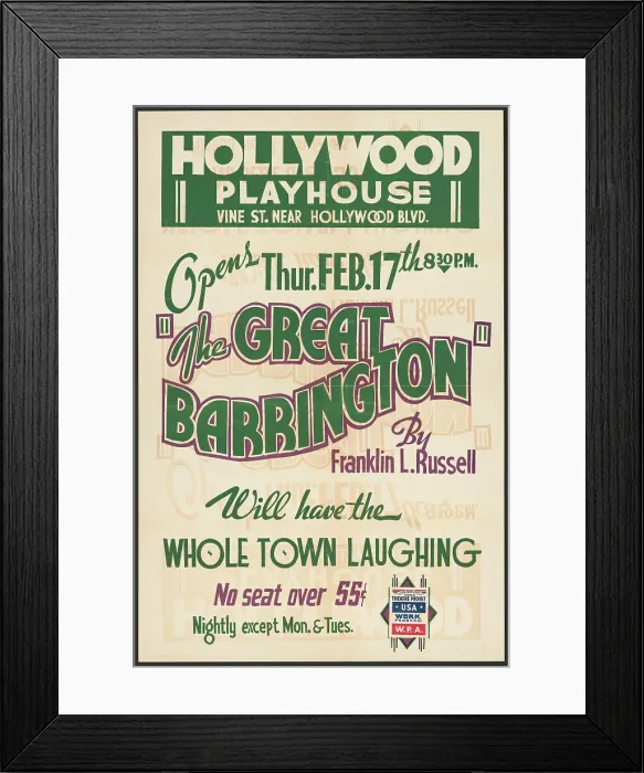 Framed Print : The Great Barrington, Los Angeles, 1938. Creator: Unknown Framed Print : The Great Barrington, Los Angeles, 1938. Creator: Unknown