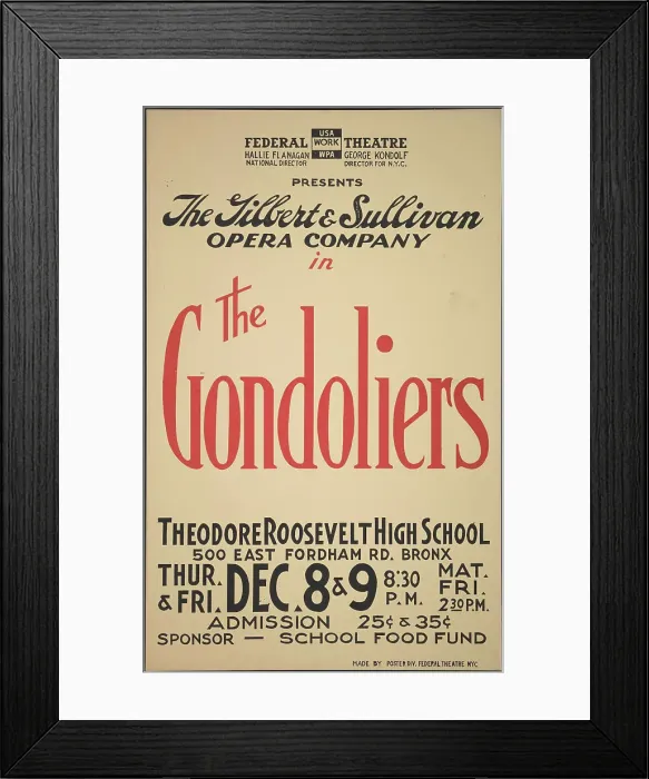 Framed Print : The Gondoliers, New York, [1930s]. Creator: Unknown