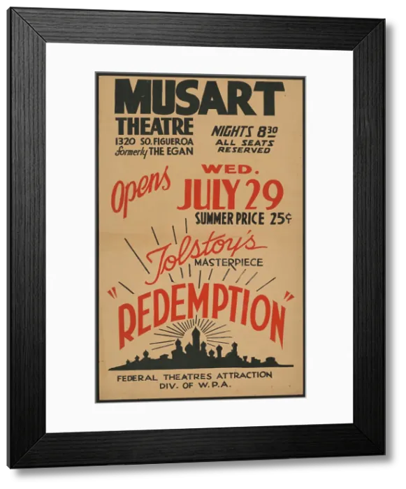 Framed Print : Redemption, Los Angeles, 1936. Creator: Unknown Framed Print : Redemption, Los Angeles, 1936. Creator: Unknown