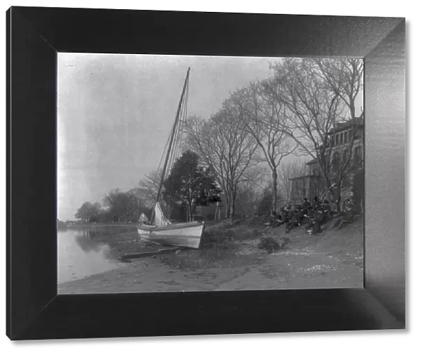 Hampton Institute students sketching a fishing boat at river bank. Hampton, Va. 1900. Creator: Frances Benjamin Johnston