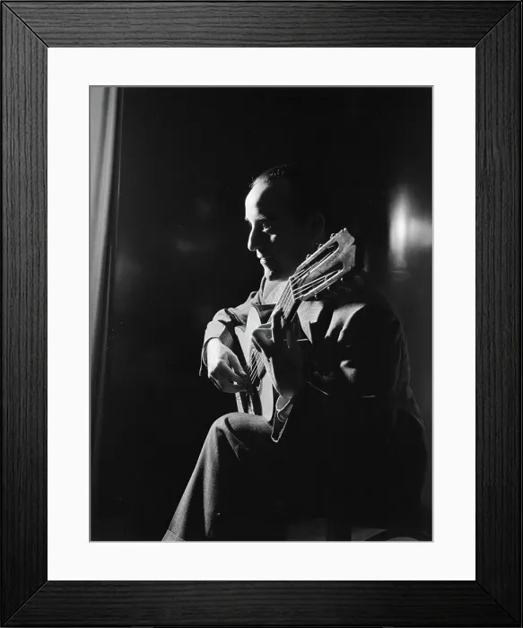 Framed Print : Portrait of Vincente Gomez, Café Society Uptown(?), New York, N.Y. ca. June 1946. Creator: William Paul Gottlieb Framed Print : Portrait of Vincente Gomez, Café Society Uptown(?), New York, N.Y. ca. June 1946. Creator: William Paul Gottlieb