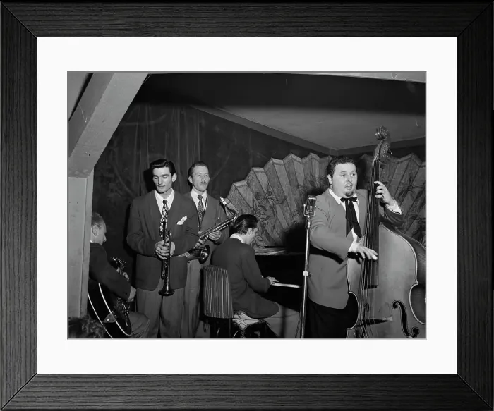Framed Print : Portrait of Chubby Jackson, Conte Candoli, and Emmett Carls, Esquire Club...Long Island, N.Y. 1947. Creator: William Paul Gottlieb Framed Print : Portrait of Chubby Jackson, Conte Candoli, and Emmett Carls, Esquire Club...Long Island, N.Y. 1947. Creator: William Paul Gottlieb