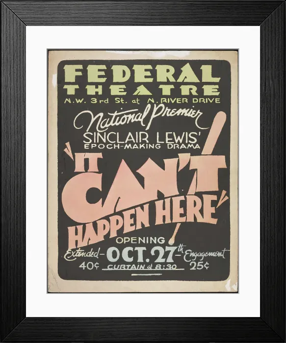 Framed Print : It Can't Happen Here, Miami, FL, 1936. Creator: Unknown