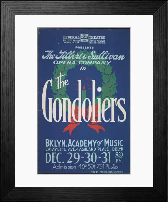 Framed Print : The Gondoliers, New York, [1930s]. Creator: Unknown