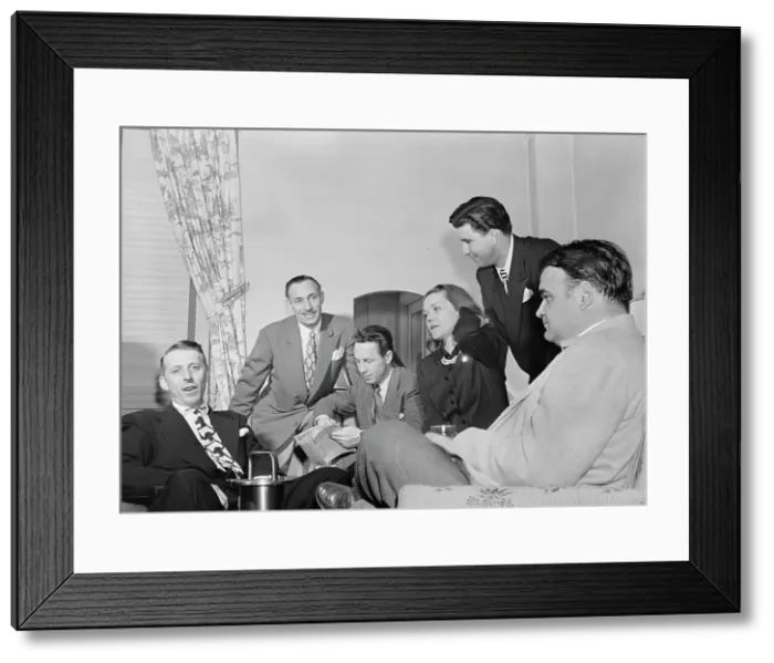 Framed Print : Portrait of Stan Kenton, Carlos Gastel, and Bob Gioga, New York, N.Y. 1947 or 1948. Creator: William Paul Gottlieb