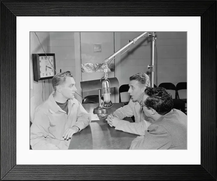 Framed Print : Portrait of Stan Kenton and Pete Rugolo, WORK, 1947 or 1948. Creator: William Paul Gottlieb Framed Print : Portrait of Stan Kenton and Pete Rugolo, WORK, 1947 or 1948. Creator: William Paul Gottlieb