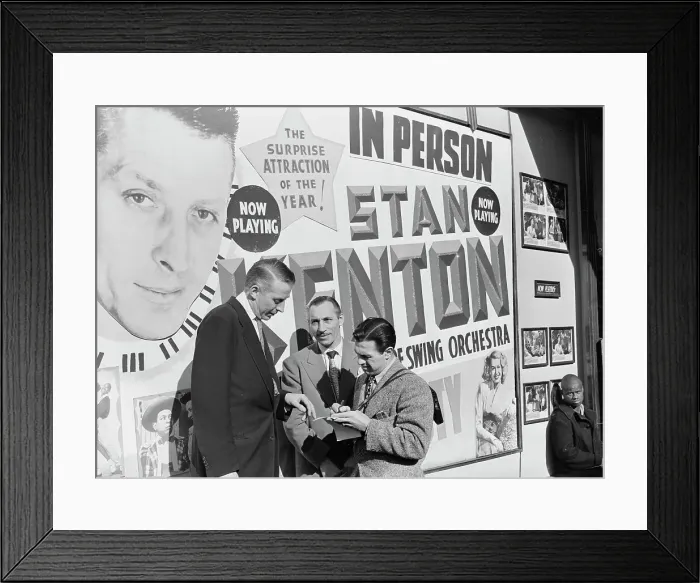 Framed Print : Portrait of Stan Kenton and Bob Gioga, 1947 or 1948. Creator: William Paul Gottlieb Framed Print : Portrait of Stan Kenton and Bob Gioga, 1947 or 1948. Creator: William Paul Gottlieb