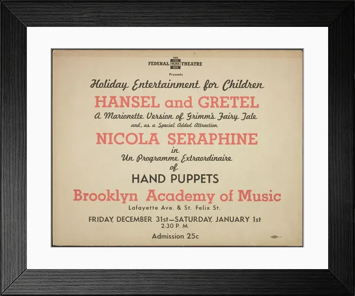 Framed Print : Hansel and Gretel, New York, [1930s]. Creator: Unknown