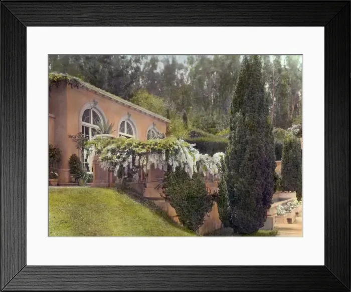 Framed Print : Villa Rose, Joseph Donahoe Grant house, 2260 Redington Road, Hillsborough, California, 1917. Creator: Frances Benjamin Johnston. Villa Rose, Joseph Donahoe Grant house, 2260 Redington Road, Hillsborough, California, 1917 Framed Print : Villa Rose, Joseph Donahoe Grant house, 2260 Redington Road, Hillsborough, California, 1917. Creator: Frances Benjamin Johnston. Villa Rose, Joseph Donahoe Grant house, 2260 Redington Road, Hillsborough, California, 1917