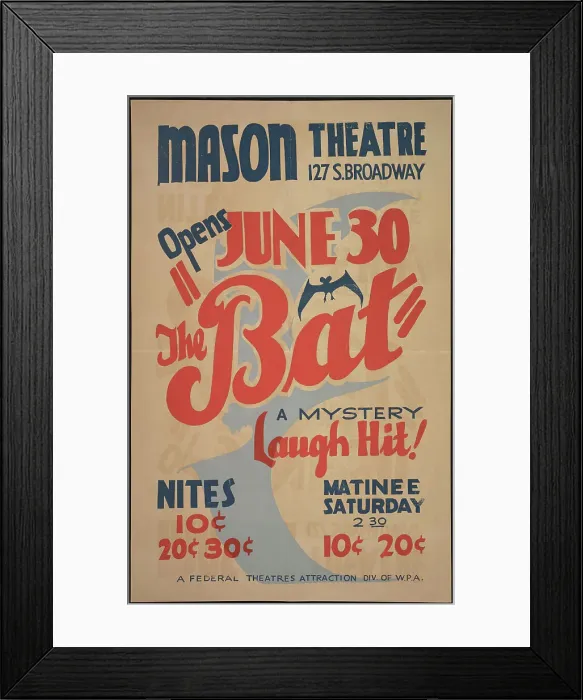 Framed Print : The Bat, Los Angeles, 1936. Creator: Unknown Framed Print : The Bat, Los Angeles, 1936. Creator: Unknown