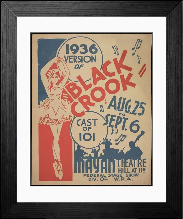 Framed Print : Black Crook, Los Angeles, 1936. Creator: Unknown Framed Print : Black Crook, Los Angeles, 1936. Creator: Unknown
