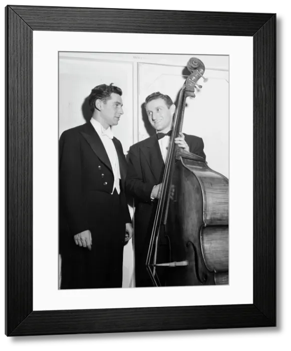 Framed Print : Portrait of Jack Lesberg and Leonard Bernstein, New York, N.Y. ca. Dec. 1946. Creator: William Paul Gottlieb Framed Print : Portrait of Jack Lesberg and Leonard Bernstein, New York, N.Y. ca. Dec. 1946. Creator: William Paul Gottlieb