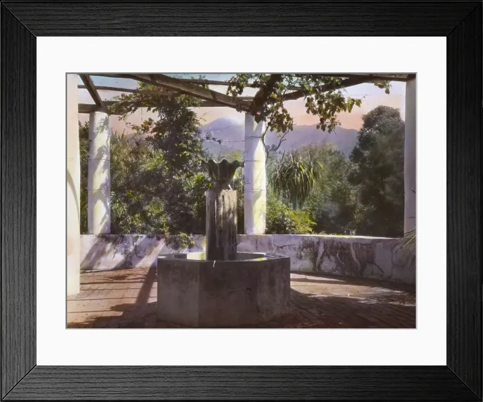 Framed Print : El Fureidis, James Waldron Gillespie house, Parra Grande Lane, Montecito, California, 1917. Creator: Frances Benjamin Johnston. El Fureidis, James Waldron Gillespie house, Parra Grande Lane, Montecito, California, 1917 Framed Print : El Fureidis, James Waldron Gillespie house, Parra Grande Lane, Montecito, California, 1917. Creator: Frances Benjamin Johnston. El Fureidis, James Waldron Gillespie house, Parra Grande Lane, Montecito, California, 1917