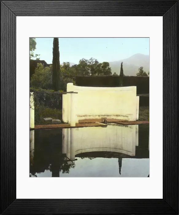 Framed Print : El Fureidis, James Waldron Gillespie house, Parra Grande Lane, Montecito, California, 1917. Creator: Frances Benjamin Johnston. El Fureidis, James Waldron Gillespie house, Parra Grande Lane, Montecito, California, 1917 Framed Print : El Fureidis, James Waldron Gillespie house, Parra Grande Lane, Montecito, California, 1917. Creator: Frances Benjamin Johnston. El Fureidis, James Waldron Gillespie house, Parra Grande Lane, Montecito, California, 1917