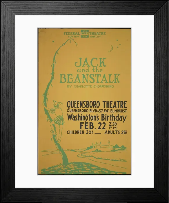 Framed Print : Jack and the Beanstalk, New York, [1930s]. Creator: Unknown