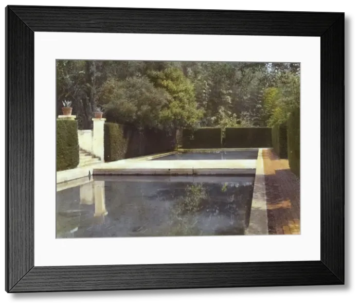 Framed Print : El Fureidis, James Waldron Gillespie house, Parra Grande Lane, Montecito, California, 1917. Creator: Frances Benjamin Johnston. El Fureidis, James Waldron Gillespie house, Parra Grande Lane, Montecito, California, 1917 Framed Print : El Fureidis, James Waldron Gillespie house, Parra Grande Lane, Montecito, California, 1917. Creator: Frances Benjamin Johnston. El Fureidis, James Waldron Gillespie house, Parra Grande Lane, Montecito, California, 1917
