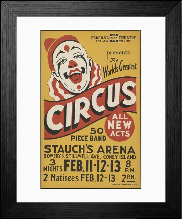 Framed Print : Circus, New York, [1935]. Creator: Unknown