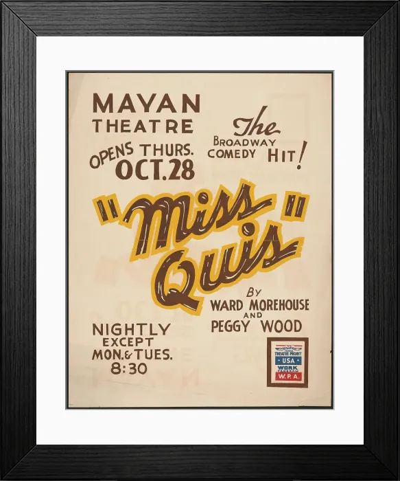 Framed Print : Miss Quis, Los Angeles, 1937. Creator: Unknown Framed Print : Miss Quis, Los Angeles, 1937. Creator: Unknown