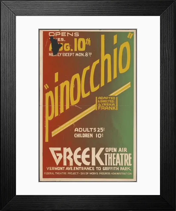 Framed Print : Pinocchio, Los Angeles, 1937. Creator: Unknown Framed Print : Pinocchio, Los Angeles, 1937. Creator: Unknown