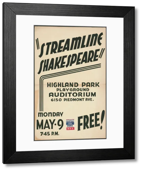 Framed Print : Streamline Shakespeare, Los Angeles, 1938. Creator: Unknown Framed Print : Streamline Shakespeare, Los Angeles, 1938. Creator: Unknown