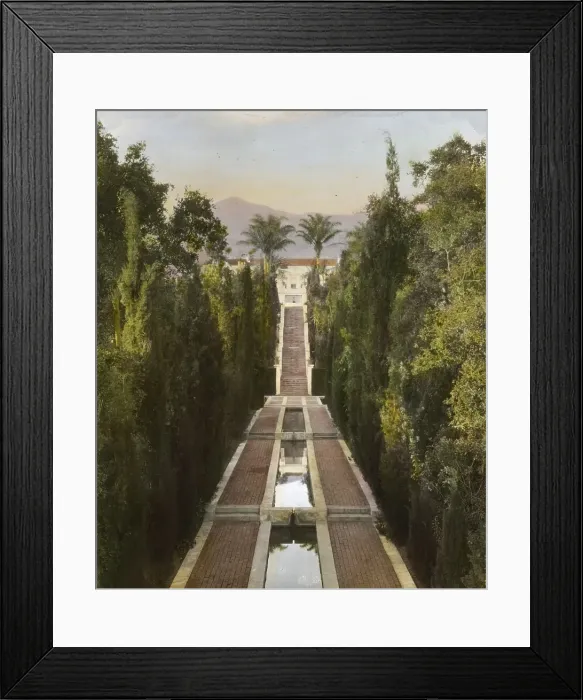Framed Print : El Fureidis, James Waldron Gillespie house, Parra Grande Lane, Montecito, California, 1917. Creator: Frances Benjamin Johnston. El Fureidis, James Waldron Gillespie house, Parra Grande Lane, Montecito, California, 1917 Framed Print : El Fureidis, James Waldron Gillespie house, Parra Grande Lane, Montecito, California, 1917. Creator: Frances Benjamin Johnston. El Fureidis, James Waldron Gillespie house, Parra Grande Lane, Montecito, California, 1917
