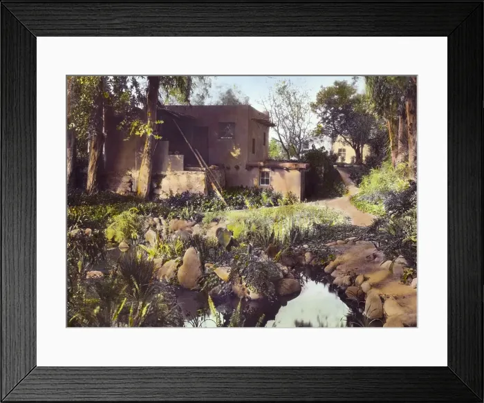 Framed Print : John Henry Fisher adobe house, 765 West Highland Avenue, Redlands, California, 1917. Creator: Frances Benjamin Johnston Framed Print : John Henry Fisher adobe house, 765 West Highland Avenue, Redlands, California, 1917. Creator: Frances Benjamin Johnston