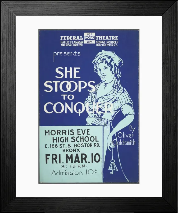 Framed Print : She Stoops to Conquer, New York, [1930s]. Creator: Unknown