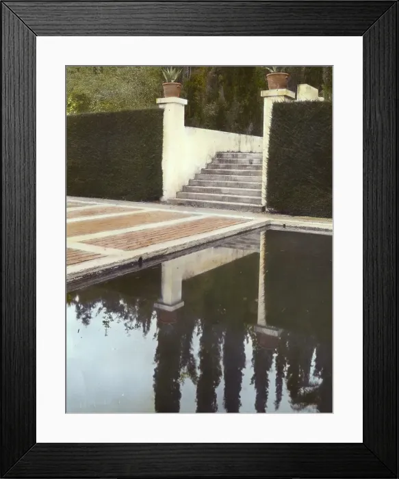 Framed Print : El Fureidis, James Waldron Gillespie house, Parra Grande Lane, Montecito, California, 1917. Creator: Frances Benjamin Johnston. El Fureidis, James Waldron Gillespie house, Parra Grande Lane, Montecito, California, 1917 Framed Print : El Fureidis, James Waldron Gillespie house, Parra Grande Lane, Montecito, California, 1917. Creator: Frances Benjamin Johnston. El Fureidis, James Waldron Gillespie house, Parra Grande Lane, Montecito, California, 1917