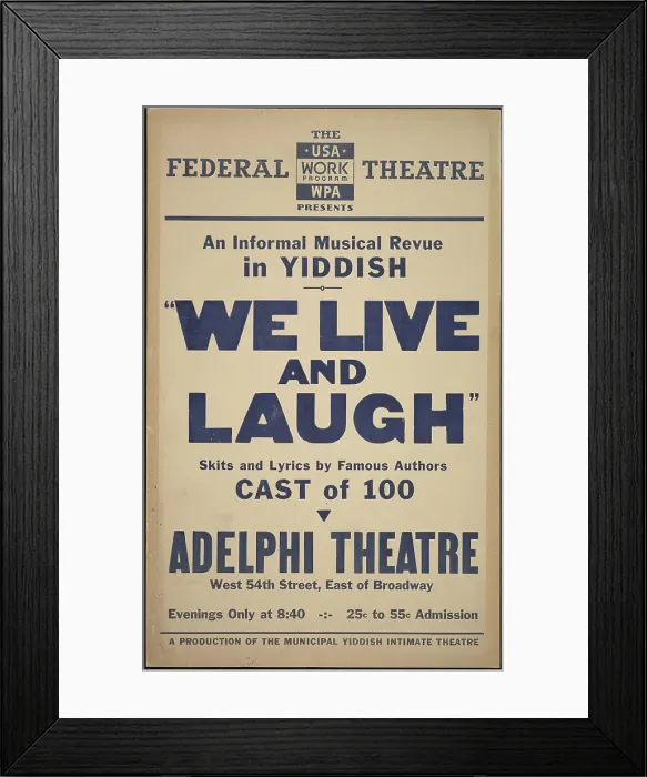 Framed Print : We Live and Laugh, New York, [1930s]. Creator: Unknown