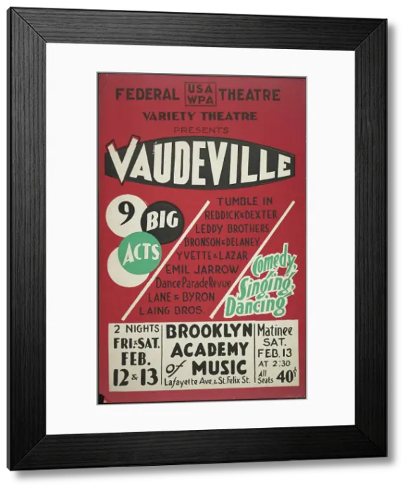 Framed Print : Vaudeville, New York, [1930s]. Creator: Unknown