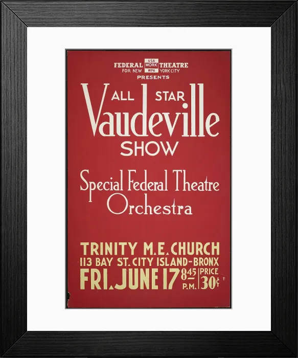 Framed Print : Vaudeville Show, New York, [1930s]. Creator: Unknown