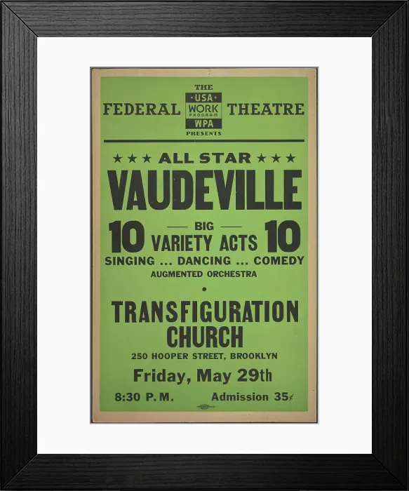 Framed Print : Vaudeville, New York, [1930s]. Creator: Unknown