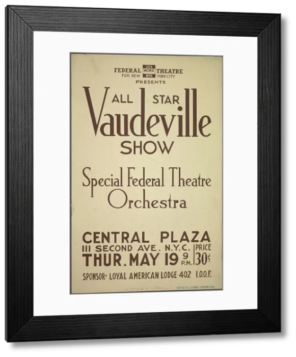 Framed Print : Vaudeville Show, New York, [1930s]. Creator: Unknown