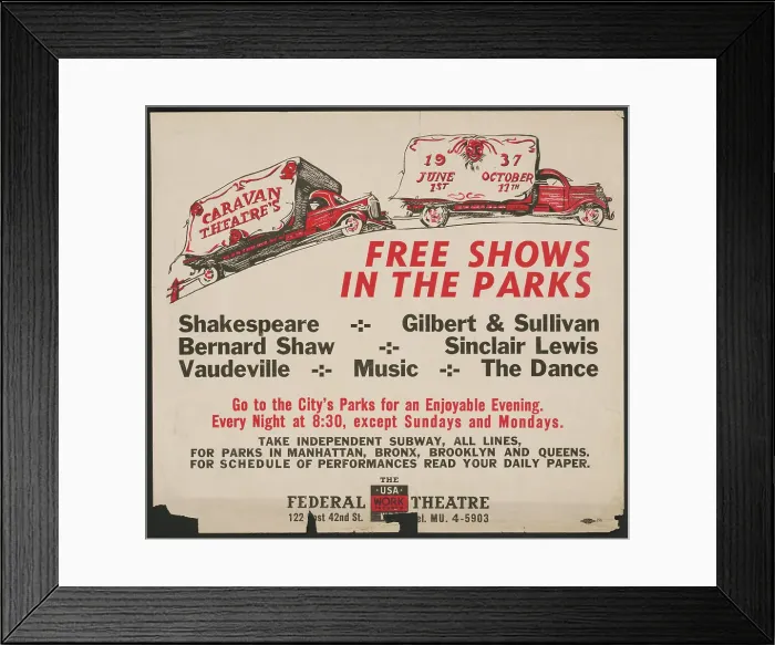 Framed Print : Free Shows in the Park, New York, [1930s]. Creator: Unknown