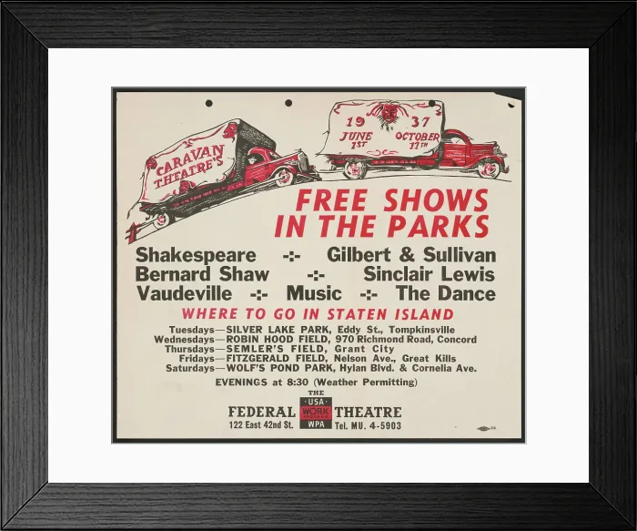 Framed Print : Free Shows in the Park, New York, [1930s]. Creator: Unknown