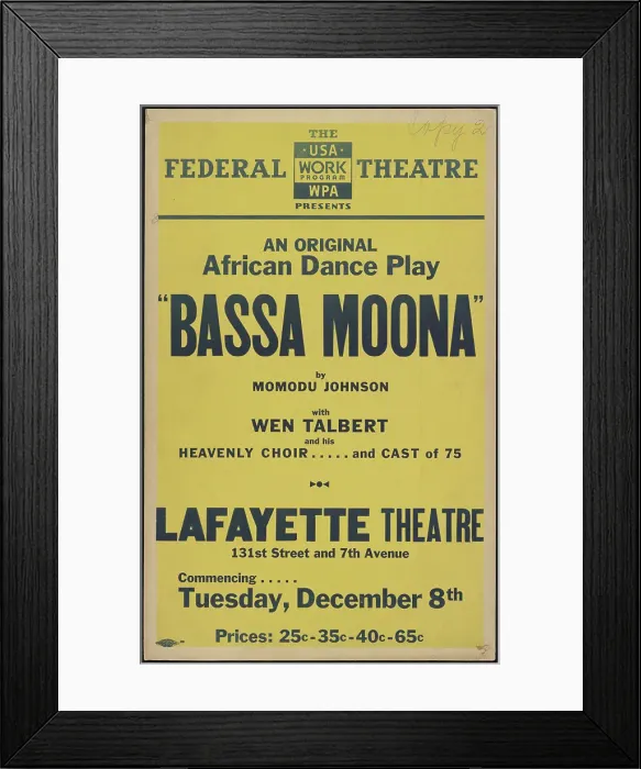Framed Print : Bassa Moona, New York, 1936. Creator: Unknown Framed Print : Bassa Moona, New York, 1936. Creator: Unknown