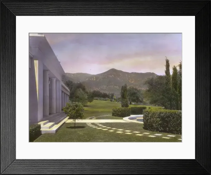 Framed Print : Arcady, George Owen Knapp house, Sycamore Canyon Road, Montecito, California, 1917. Creator: Frances Benjamin Johnston. Arcady, George Owen Knapp house, Sycamore Canyon Road, Montecito, California, 1917 Framed Print : Arcady, George Owen Knapp house, Sycamore Canyon Road, Montecito, California, 1917. Creator: Frances Benjamin Johnston. Arcady, George Owen Knapp house, Sycamore Canyon Road, Montecito, California, 1917