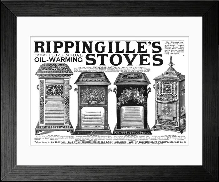 Framed Print : Rippingille's Stoves, 1890. Creator: Unknown Framed Print : Rippingille's Stoves, 1890. Creator: Unknown