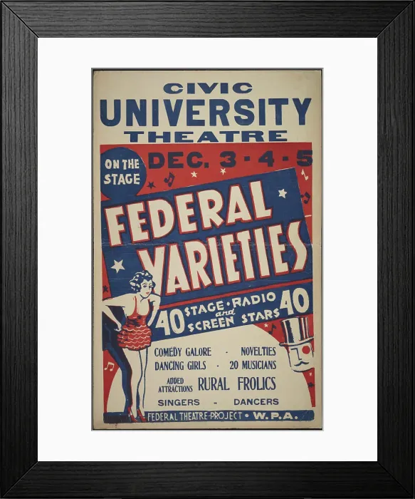 Framed Print : Federal Varieties, New York, 1936. Creator: Unknown Framed Print : Federal Varieties, New York, 1936. Creator: Unknown