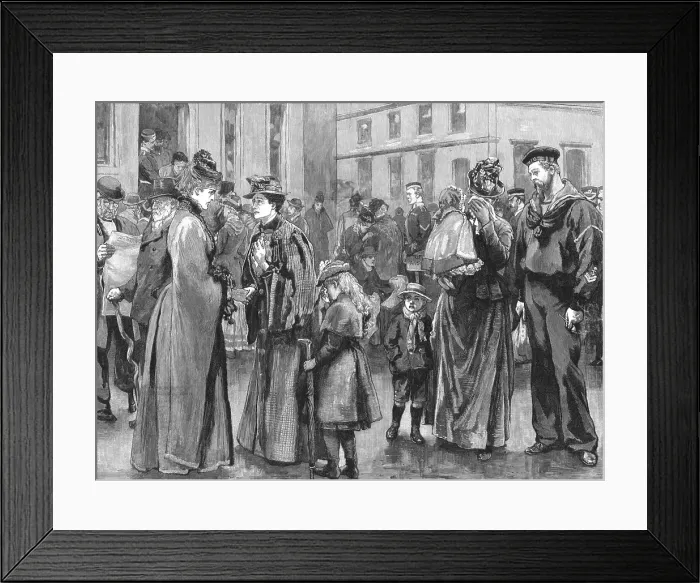 Framed Print : The Loss of H.M.S.'Serpent -- Sweethearts and Wives Inquiring for News of the Vessel at the Por Creator: Unknown. The Loss of H.M.S.'Serpent -- Sweethearts and Wives Inquiring for News of the Vessel at the Por Creator Framed Print : The Loss of H.M.S.'Serpent -- Sweethearts and Wives Inquiring for News of the Vessel at the Por Creator: Unknown. The Loss of H.M.S.'Serpent -- Sweethearts and Wives Inquiring for News of the Vessel at the Por Creator