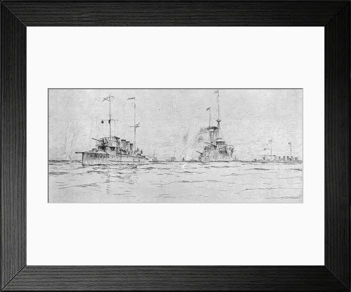 Framed Print : Les torpilleurs et la Slava empechent les Allemands de forcer le detroit d'Irben, c1915) Creator: Unknown. Les torpilleurs et la Slava empechent les Allemands de forcer le detroit d'Irben, c1915) Creator: Unknown Framed Print : Les torpilleurs et la Slava empechent les Allemands de forcer le detroit d'Irben, c1915) Creator: Unknown. Les torpilleurs et la Slava empechent les Allemands de forcer le detroit d'Irben, c1915) Creator: Unknown