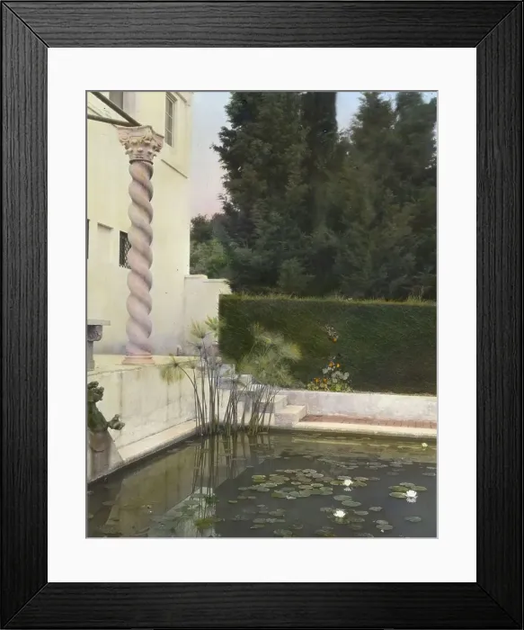 Framed Print : El Fureidis, James Waldron Gillespie house, Parra Grande Lane, Montecito, California, 1917. Creator: Frances Benjamin Johnston. El Fureidis, James Waldron Gillespie house, Parra Grande Lane, Montecito, California, 1917 Framed Print : El Fureidis, James Waldron Gillespie house, Parra Grande Lane, Montecito, California, 1917. Creator: Frances Benjamin Johnston. El Fureidis, James Waldron Gillespie house, Parra Grande Lane, Montecito, California, 1917